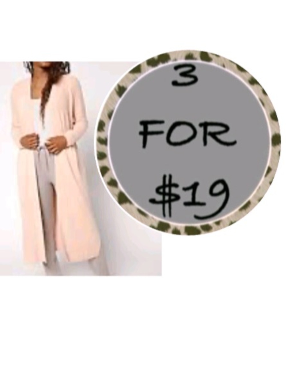 3/$19 Wildfox Terry open-front longline cardigan